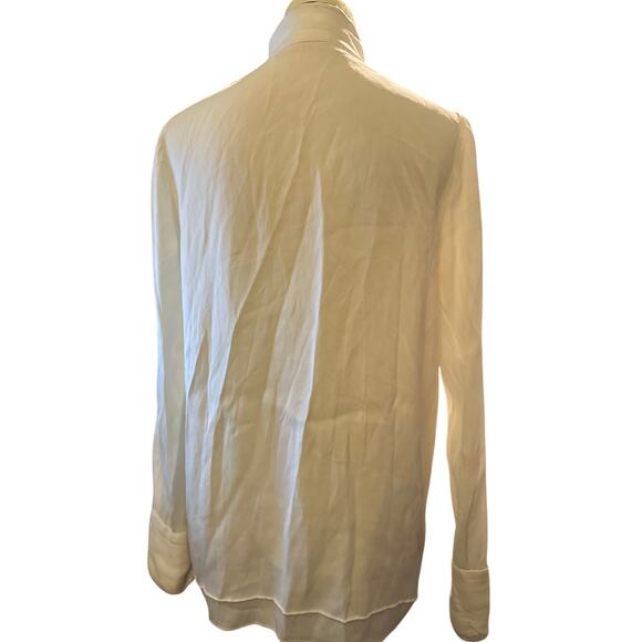 Zara Trafaluc Collection Double Breasted White Silk Blazer, Size Medium - Picture 5 of 6